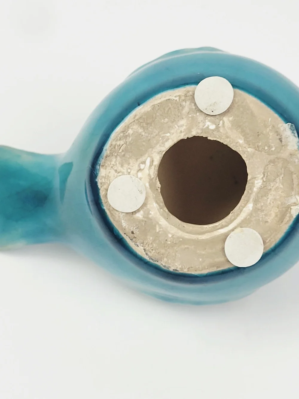 RAZ Imports Resin Stone Textured Chickadee~Ceramic Bitossi Style Bird~Turquoise